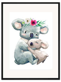 Gerahmter Kunstdruck Koala-Mama