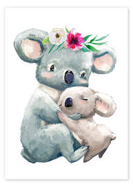 Wandbild  Koala-Mama - Eve Farb