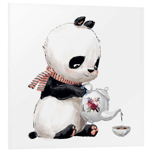 Foam board print Tea time with panda