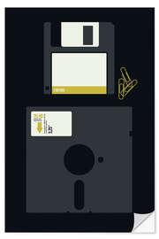 Selvklebende plakat Floppy Discs