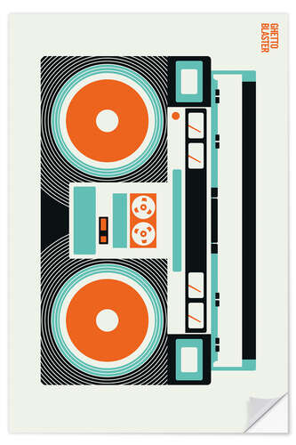 Selvklebende plakat Ghetto Blaster