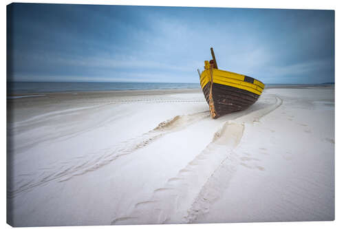 Leinwandbild Holzboot