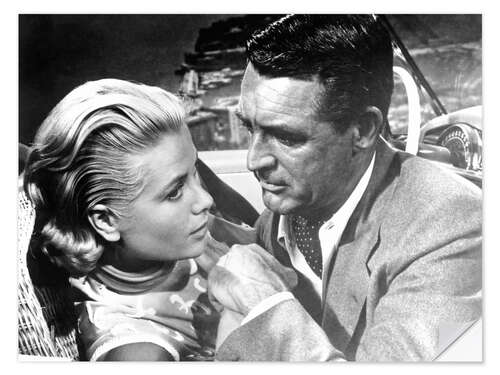 Sticker mural Cary Grant et Grace Kelly - La Main au collet