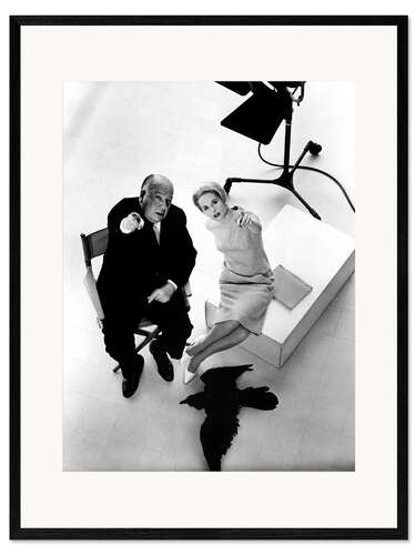 Framed art print The birds, Alfred Hitchcock and Tippi Hedren