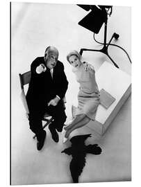 Magnettafel Die Vögel, Alfred Hitchcock und Tippi Hedren