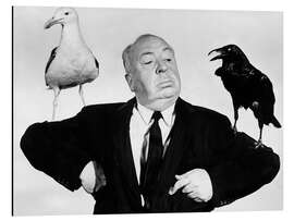 Tableau en aluminium Alfred Hitchcock et Les Oiseaux II