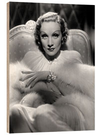 Wood print Marlene Dietrich in Desire