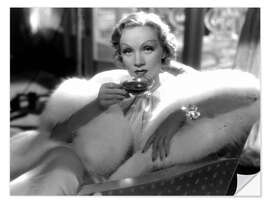 Naklejka na ścianę Marlene Dietrich in White