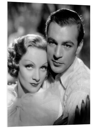 Foam board print Marlene Dietrich and Gary Cooper