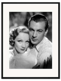 Gerahmter Kunstdruck Marlene Dietrich und Gary Cooper