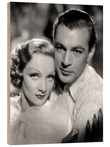 Stampa su legno Marlene Dietrich e Gary Cooper