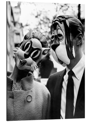 Print på aluminium Breakfast at Tiffany's, Cat and Dog Mask