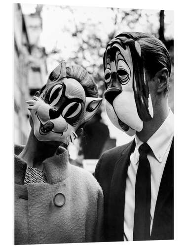 PVC-tavla Breakfast at Tiffany's, Cat and Dog Mask