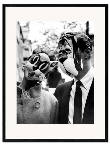Ingelijste kunstdruk Breakfast at Tiffany's, Cat and Dog Mask