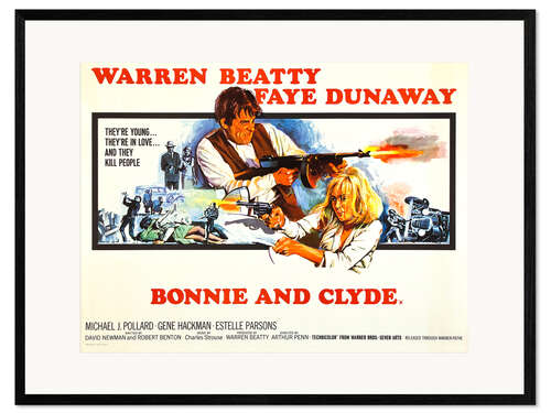 Gerahmter Kunstdruck Bonnie und Clyde (englisch)