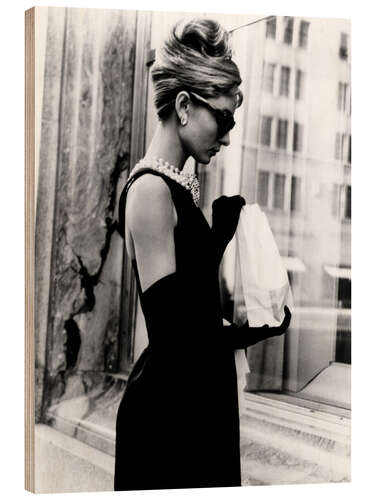 Wood print Audrey Hepburn - Breakfast at Tiffany's