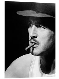 Foam board print Paul Newman With Cigar