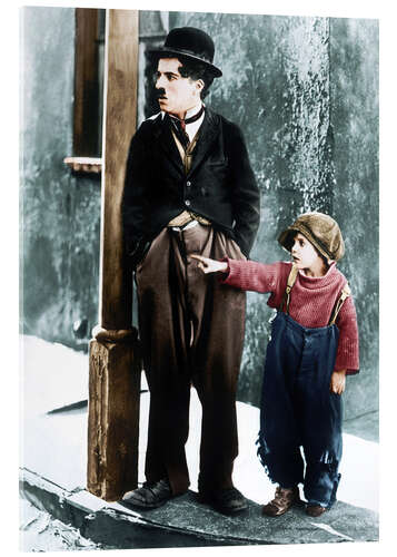 Stampa su vetro acrilico Il monello, Charles Chaplin, Jackie Coogan