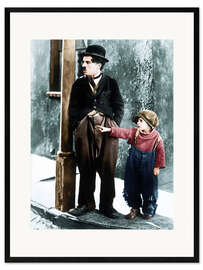 Kunsttryk i ramme The Kid, Charles Chaplin, Jackie Coogan