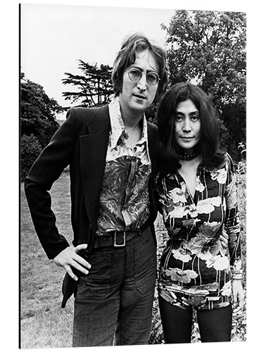 Cuadro de aluminio John Lennon con su esposa Yoko Ono