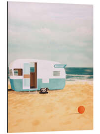 Magnettafel Wohnwagen am Meer