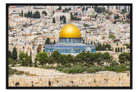 Gerahmter Kunstdruck Blick vom Ölberg in Jerusalem