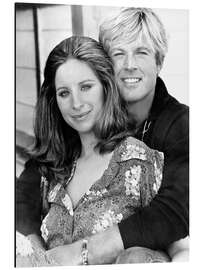 Tableau en aluminium Barbra Streisand et Robert Redford