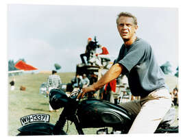 Bilde på skumplate Steve McQueen with motorcycle