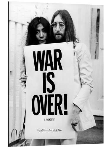 Print på aluminium Yoko & John - War is over!