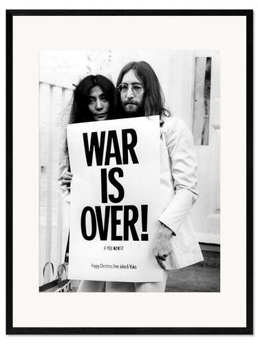 Kehystetty taidepainatus Yoko & John - War is over!