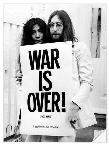 Självhäftande poster Yoko & John - War is over!