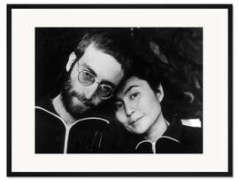 Gerahmter Kunstdruck John Lennon und Yoko Ono