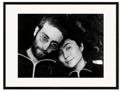 Gerahmter Kunstdruck John Lennon und Yoko Ono