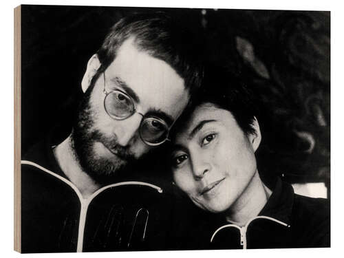 Holzbild John Lennon und Yoko Ono