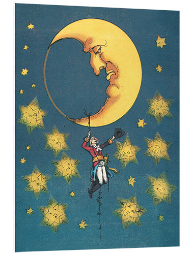 Tableau en PVC Le baron de Münchhausen et la Lune