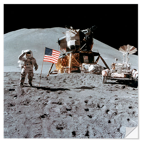 Sticker mural Salut de James Irwin sur la Lune