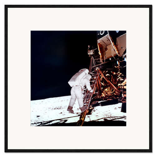 Ingelijste kunstdruk Edwin "Buzz" Aldrin on the moon