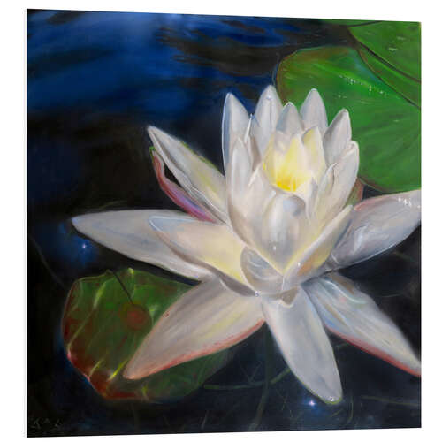 Foam board print Waterlilly-white