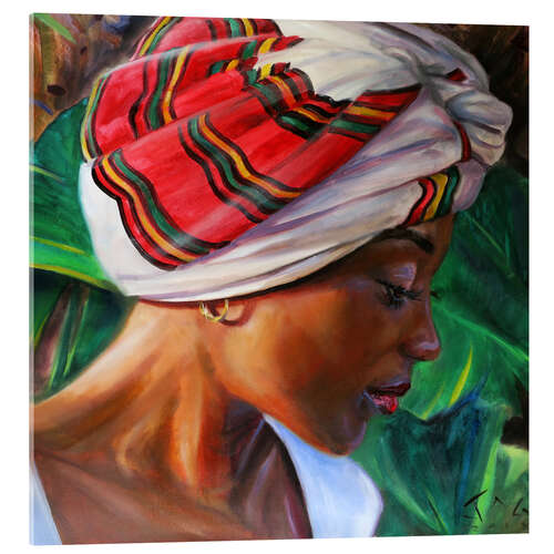 Acrylic print Woman with Ethiopian headscarf