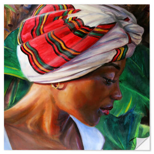 Naklejka na ścianę Woman with Ethiopian headscarf