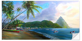 Wandsticker Soufriere Beach