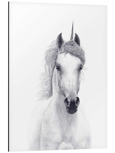 Aluminium print White unicorn