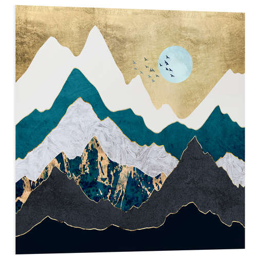 Foam board print Golden Flight with Mountains