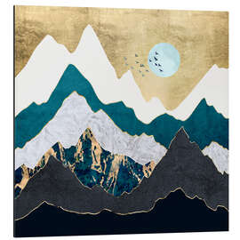 Magnettafel Goldener Flug mit Bergen