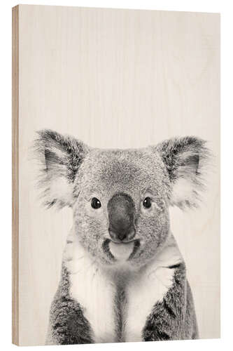 Wood print Friendly Koala