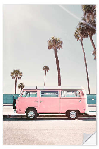 Wall sticker Pink Bus Under Palm Trees