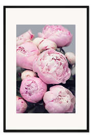 Gerahmter Kunstdruck Pfingstrosen in Pink