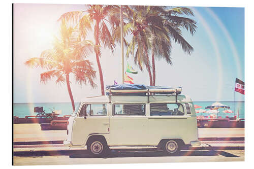 Aluminium print Camper Under the Palm Trees