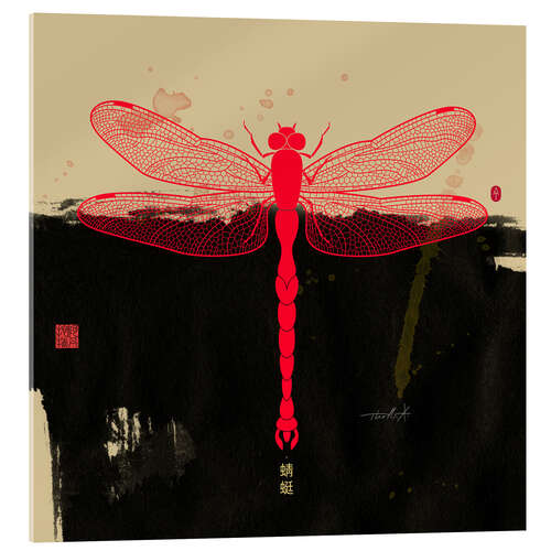 Acrylic print Big Red Dragonfly