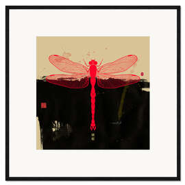 Kehystetty taidepainatus Big Red Dragonfly